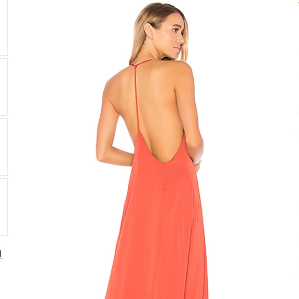 by the way Rust Red Satin Maxi Dress NWT Sz Small